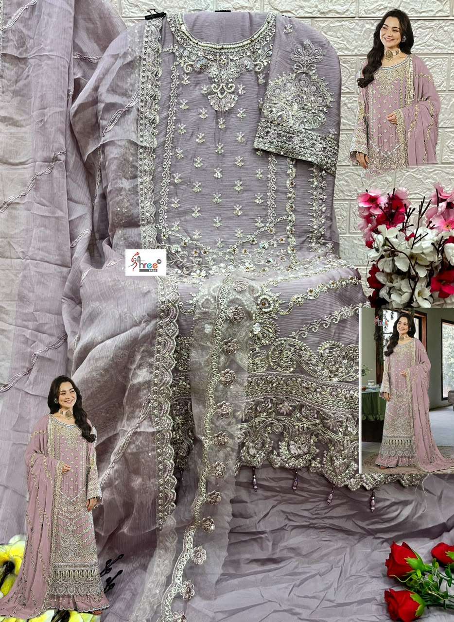 SHREE FABS SF 5627 COLOR CHIFFON EMBROIDERY PAKISTANI OUTFIT UNSTITCH SET DEALER
